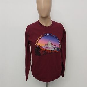 Maroon Petrified Forest National Park Long Sleeve Travel Shirt
